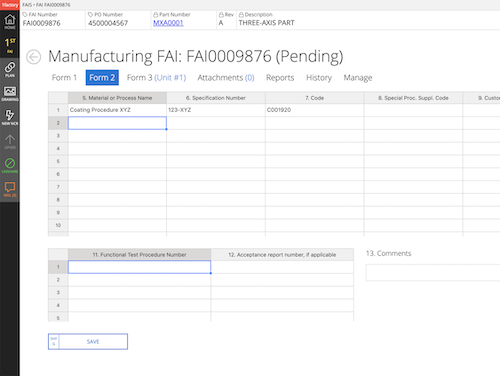 AS9102 Form 2 Special Processing and Test 